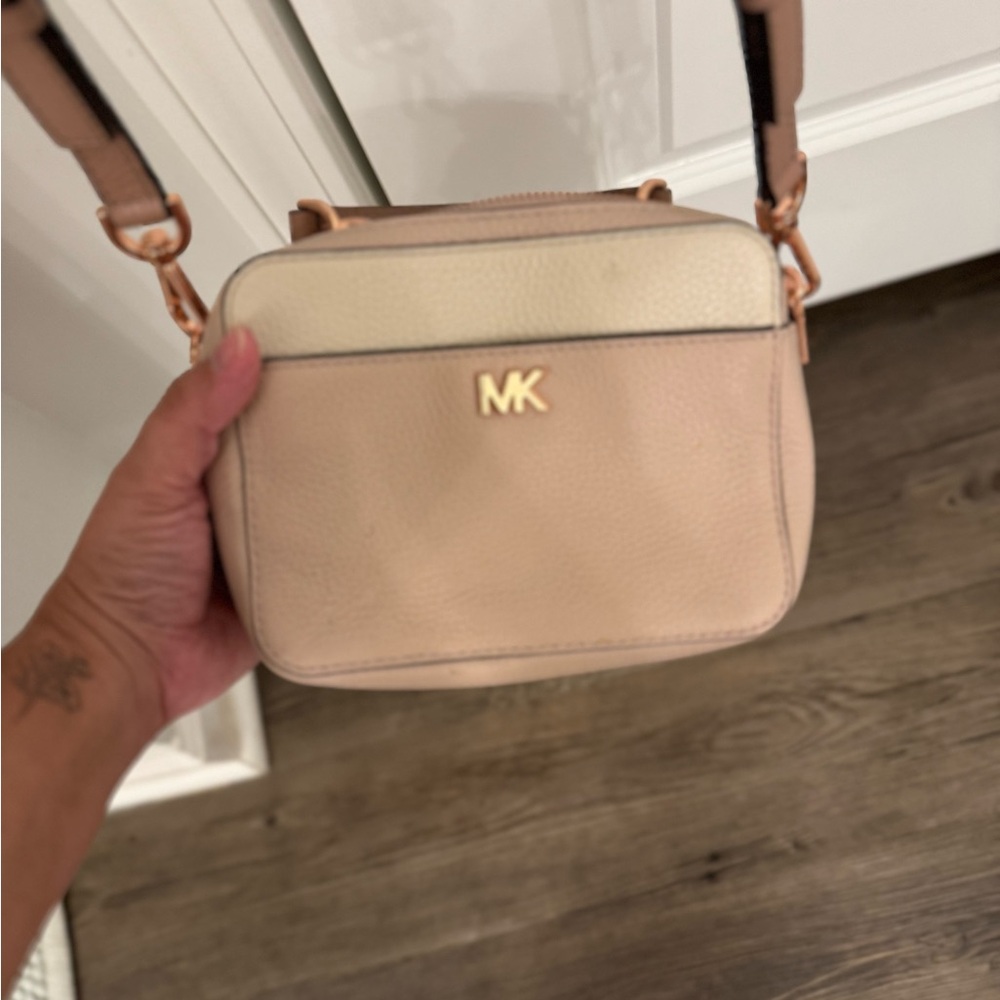 Michael Kors Tan and Cream Crossbody Bag